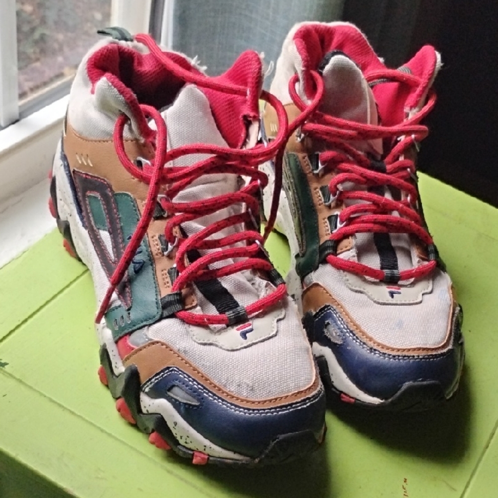 Fila Kids Sneakers in Red, Blue, and Tan